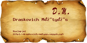 Draskovich Mátyás névjegykártya