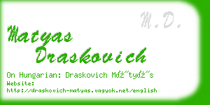 matyas draskovich business card